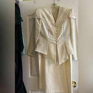 Ivory two piece suit dress